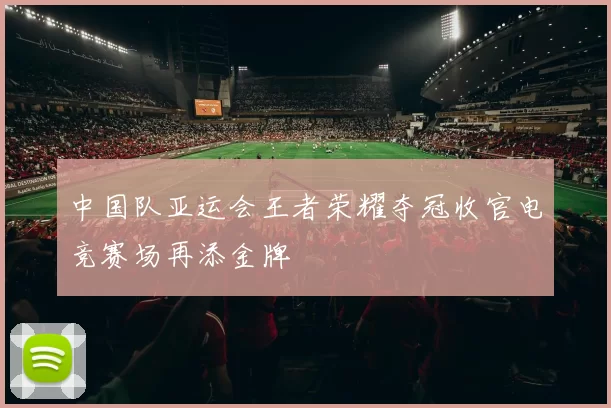 中国队亚运会王者荣耀夺冠收官电竞赛场再添金牌